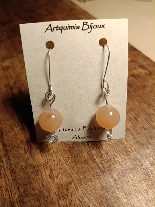 Pendientes Artesanales de Alpaca y Ágata